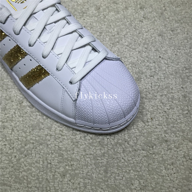 Adidas Superstar White Golden Strips S76924